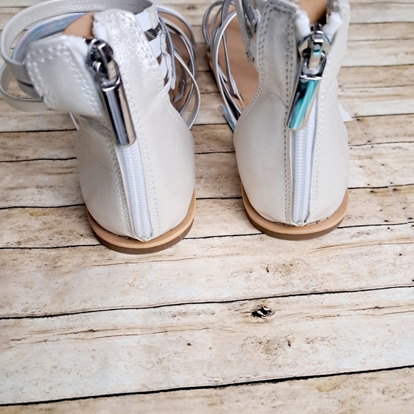 Cat & Jack Girl's White Dion Strappy Back Zipper Gladiator Sandals Sz 4 - Picture 5 of 11